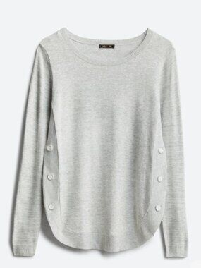 Light Gray Women's Button-Detail Sweater Top